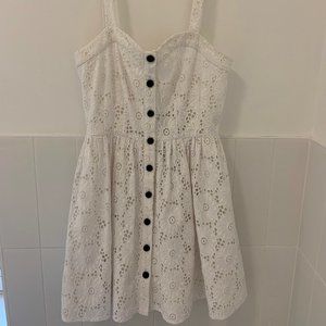 White Embroidered Diane Von Furstenberg Dress